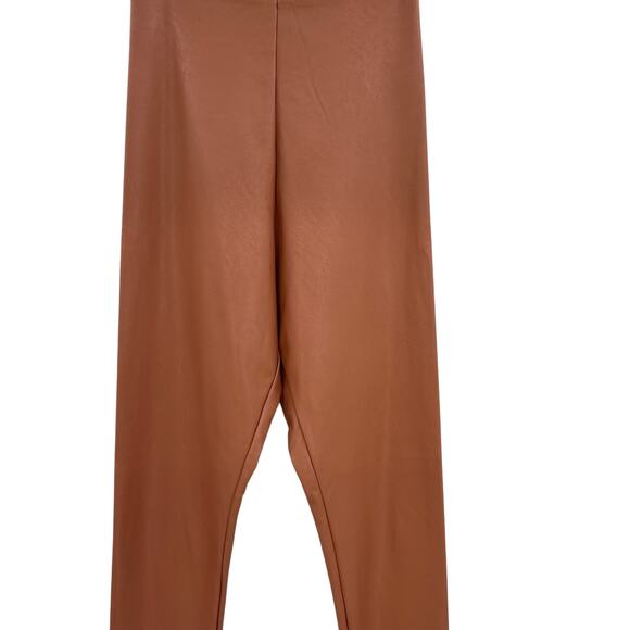 Commando Faux Leather Leggings Skinny‎ Coated Smoothing Tan Brown Size Small - Picture 4 of 9